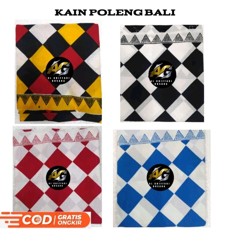 KAIN POLENG BALI/KAIN MOTIF CATUR/KAIN KOTAK KOTAK 2 WARNA & 4 WARNA