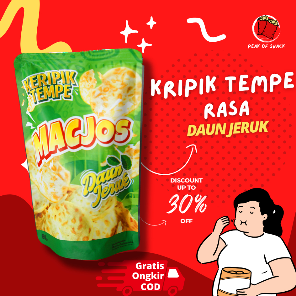 

PEAK OF SNACK - Keripik Tempe Goreng Rasa Daun Jeruk Kemasan 100 gr
