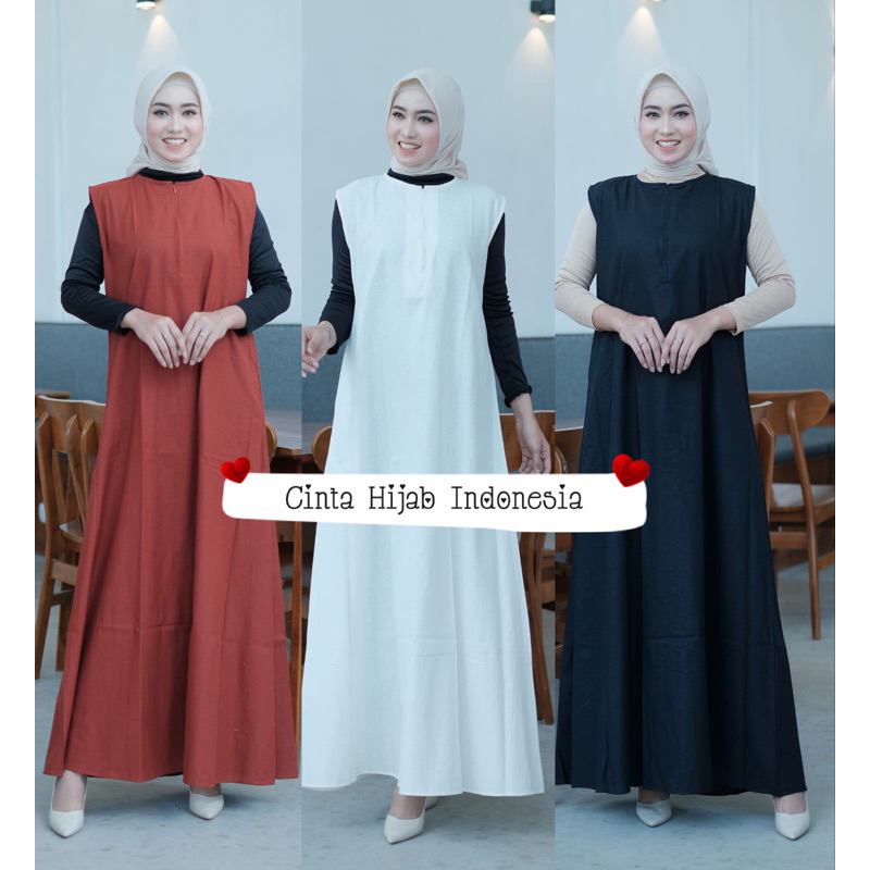 Inner Gamis Tanpa Lengan Size Jumbo Katun Polo Linen Super Ori