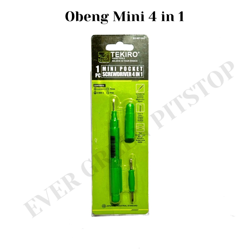 TEKIRO Obeng Mini 4 in 1 Model Pen Obeng Jam HP Kecil Mini Pocket Screwdriver Bolak Balik Obeng Saku