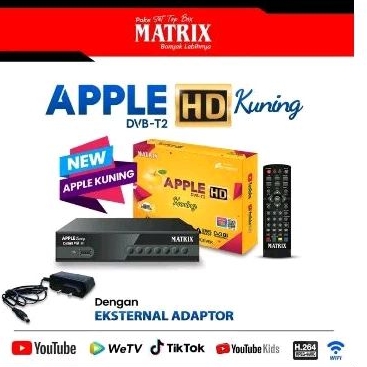 Set Top Box Matrix apel kuning / STB MATRIX KUNING APPLE DVB T2 TERBARU