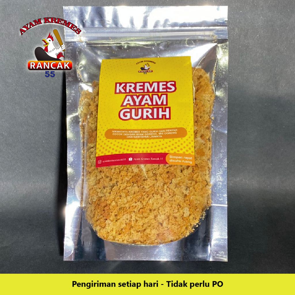 

Kremes Ayam / Kremes Gurih 120gr /Kremes Ayam Rancak 55 - Kemasan dgn Zipper