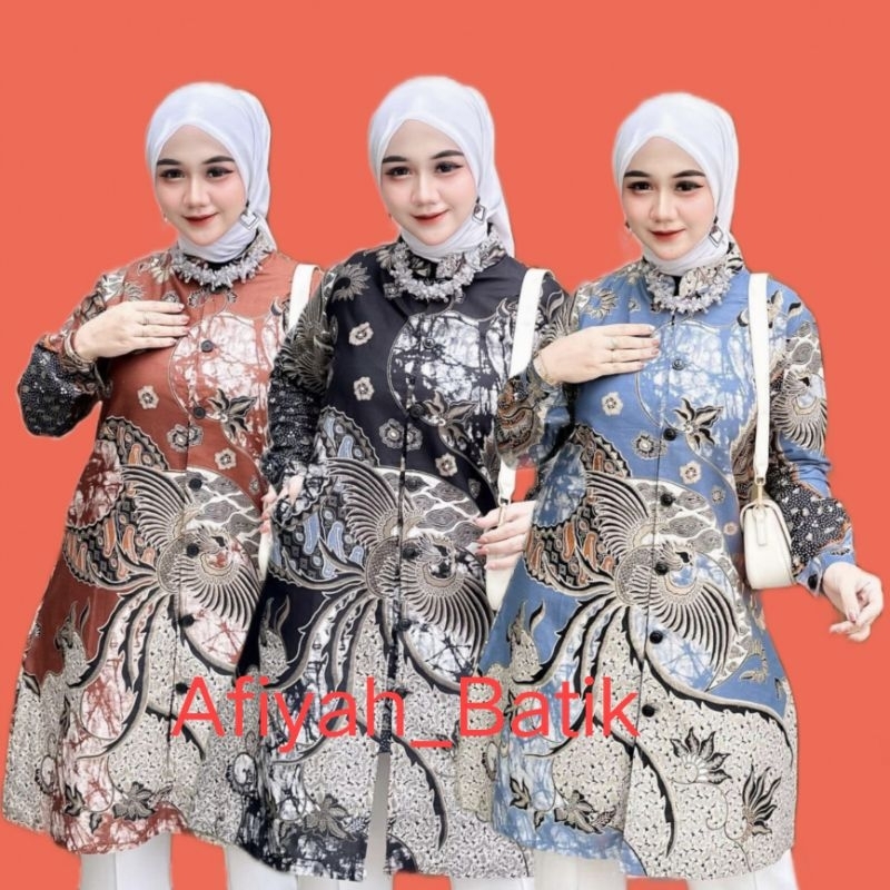 Atasan Batik Dolby Dolbi Dobby Doby Tenun Sutra Tulis Halus Katun Batik Wanita Modern