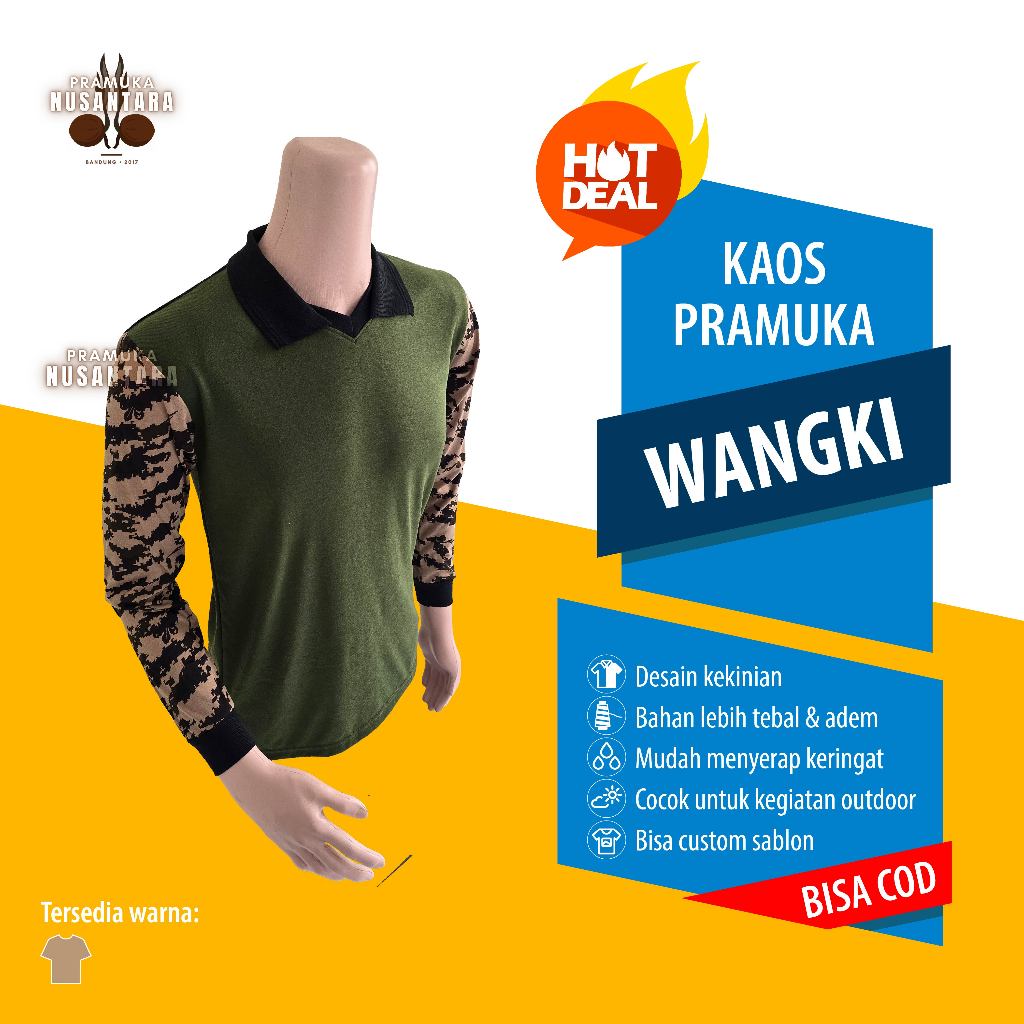 Baju kaos Lapangan Pramuka Pembina Pria & Wanita - Wangki Hijau