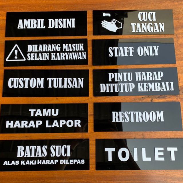 

Papan Tulisan Papan Petunjuk Papan Sign Cuci Tangan Ambil Disini Restroom Dilarang Masuk 15X30CM