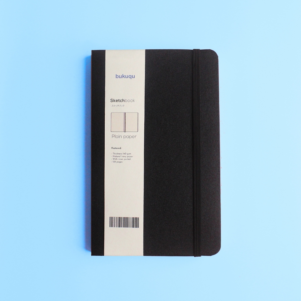 

Bukuqu Sketchbook A5 140 gsm Portrait/Natural Paper-Hardcover/Notebook gambar/ Lukis/ Cat Air tebal