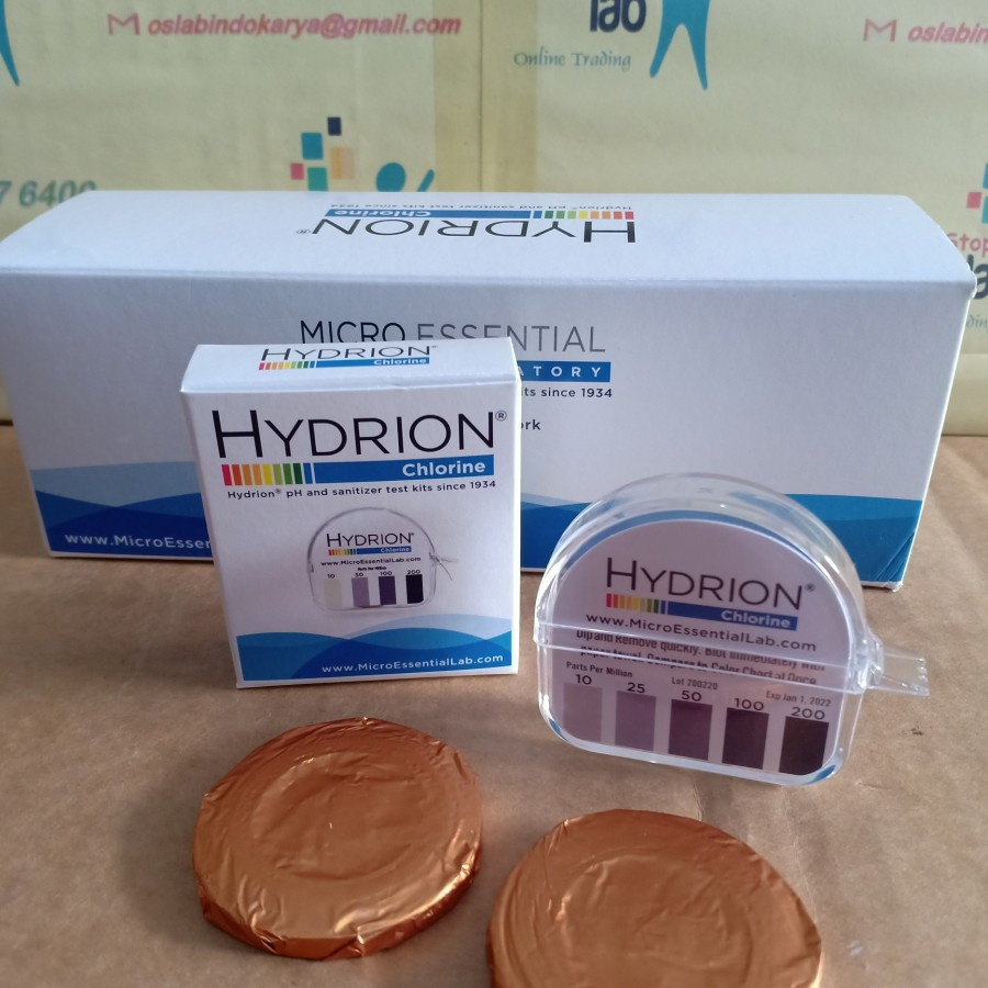 Hydrion CM 240 Chlorine test paper 10-200 ppm / klorin tes paper