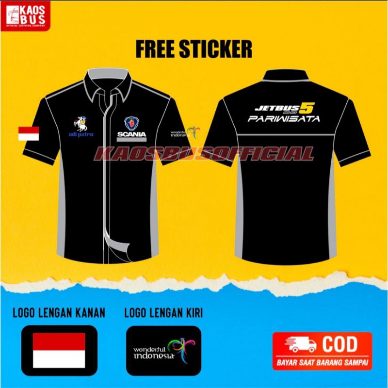 Kemeja Pria Kemeja Cowok Kemeja Bismania Kemeja Bus mania Kemeja Jetbus 5 SHD Scania Pariwisata Adip