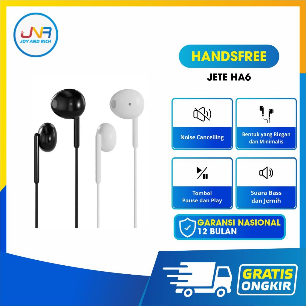 Handsfree Jete HA6 Series Garansi Resmi