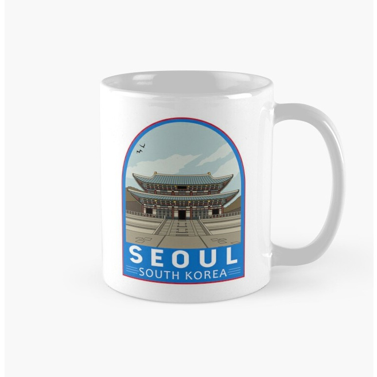 Mug Gelas | Hampers | Hadiah | Seoul South Korea Travel Retro Emblem