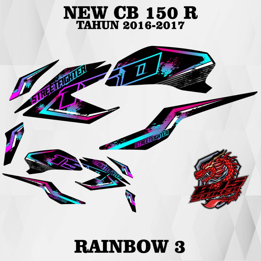 Striping new cb 150 r v2 - Stiker Decal new cb 150 r v2 rainbow 1