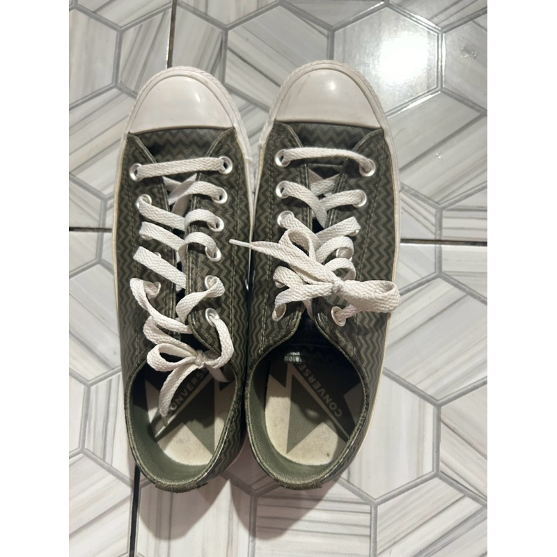 sepatu converse second original (hijau putih)