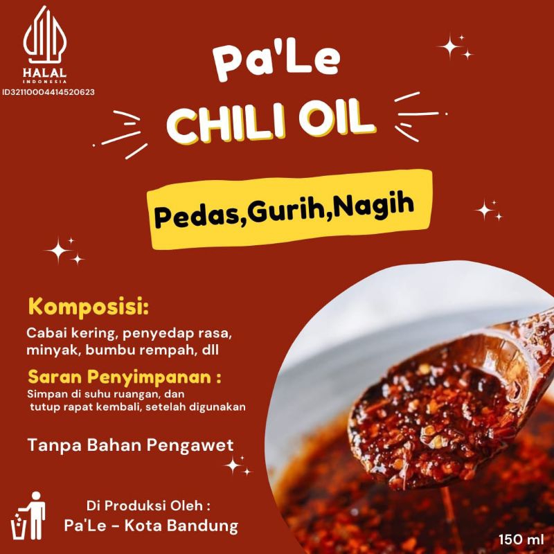 

Chili Oil Pa'Le 150 mL Pedas Gurih