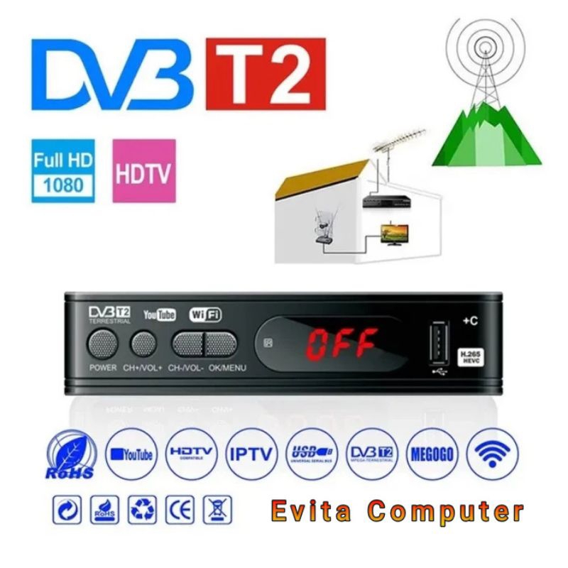 STB Penerima Siaran TV Digital Full HD  Set Top Box MSTAR DVB T2