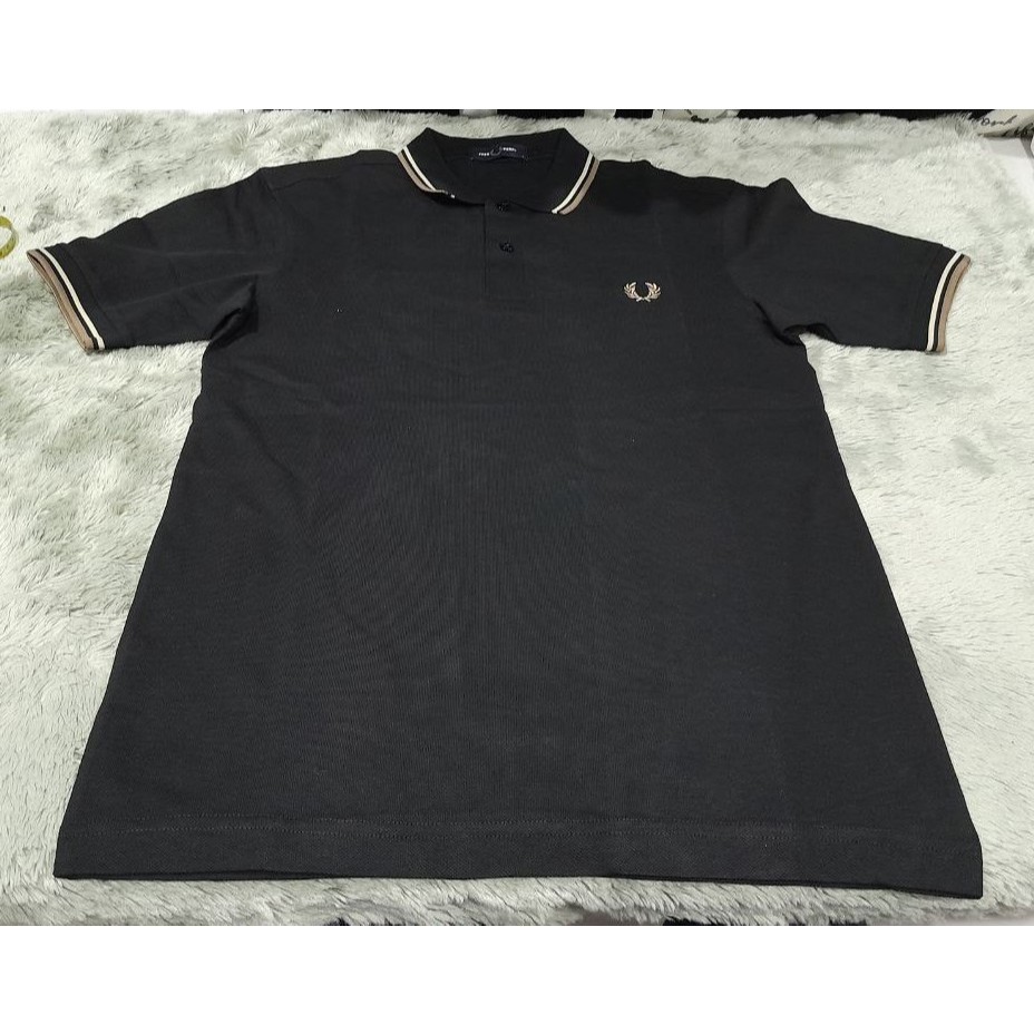 Kaos FRED PERRY TWIN TIPPED YELLOW GOLD BLACK POLO 100% ORIGINAL