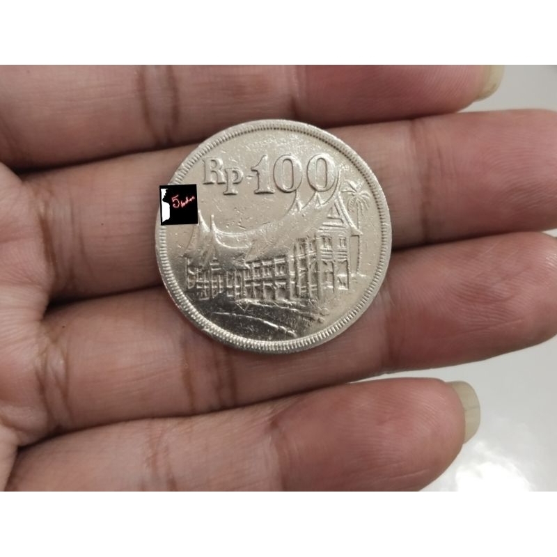 duit koin kuno asli indonesia 100 rupiah tebal tahun 1973 kondisi bagus gress kinclong aunc matauang