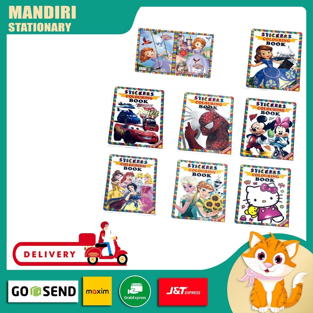 

BUKU MEWARNAI ANAK KARAKTER LUCU UKURAN A4 FREE STICKER / BUKU ANAK UKURAN BESAR