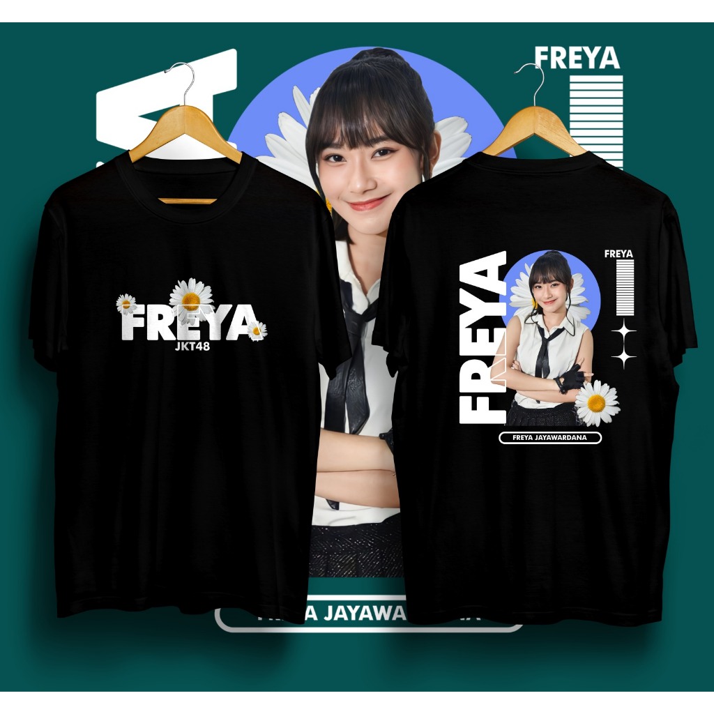 Kaos JKT48 FREYA T-Shirt JKT48 Free Stiker Katun Combed 24s