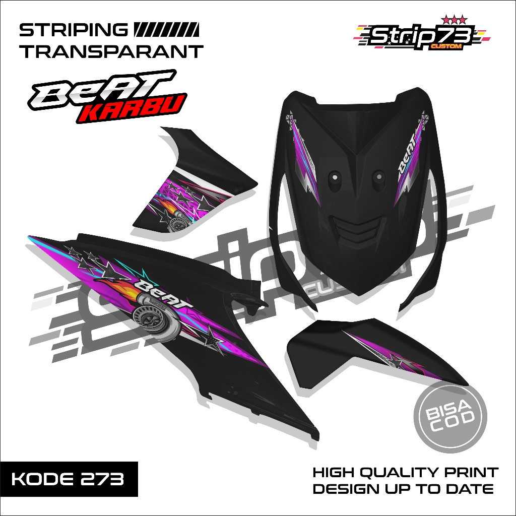 273 STRIPING TRANSPARAN BEAT KARBU - STRIPING TRANSPARAN BEAT KARBU PREMIUM GRAFIK