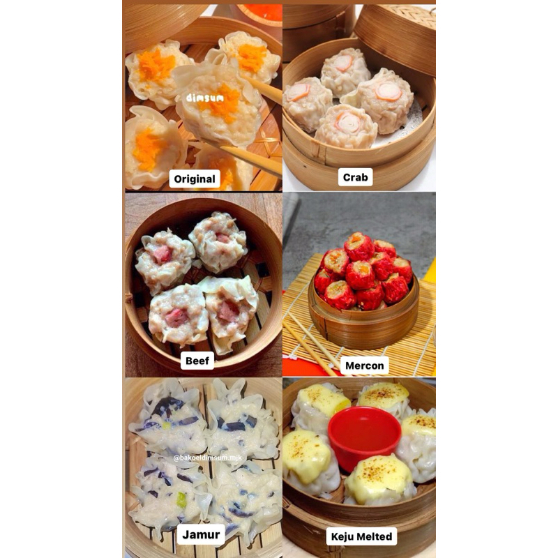 

DIMSUM MINI MIX 6 VARIAN RASA (Crab , Ayam udang , Mercon,keju,Beef,Jamur )