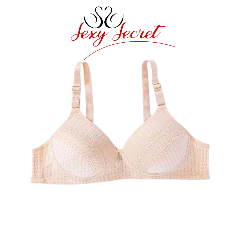 Sexy Secret B1325 Bra Big Size BH Wanita Bra Cup Polos Motif Renda Jumbo Bra Perempuan Tanpa Kawat
