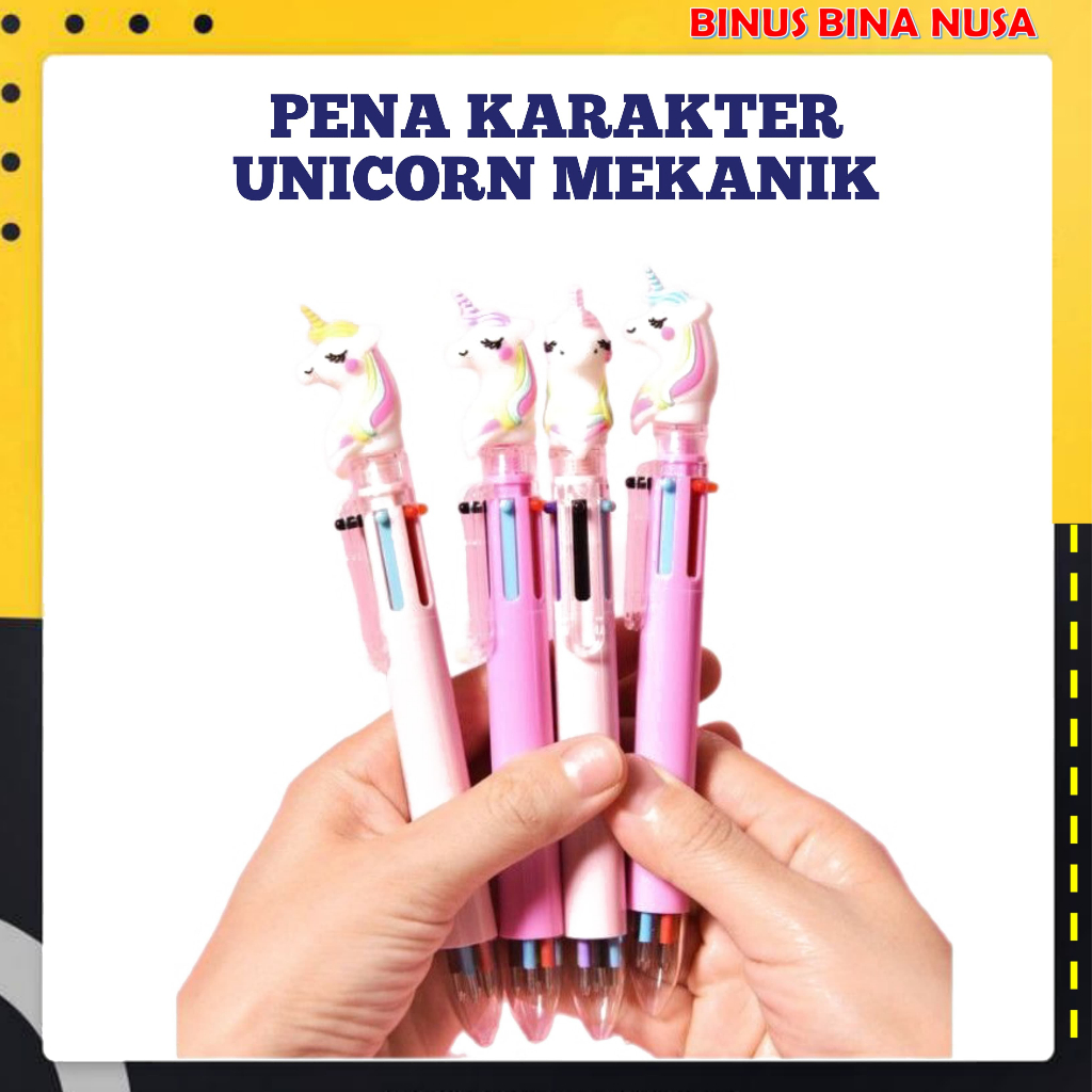 

Pena Karakter Mekanik 6 Warna Unicorn