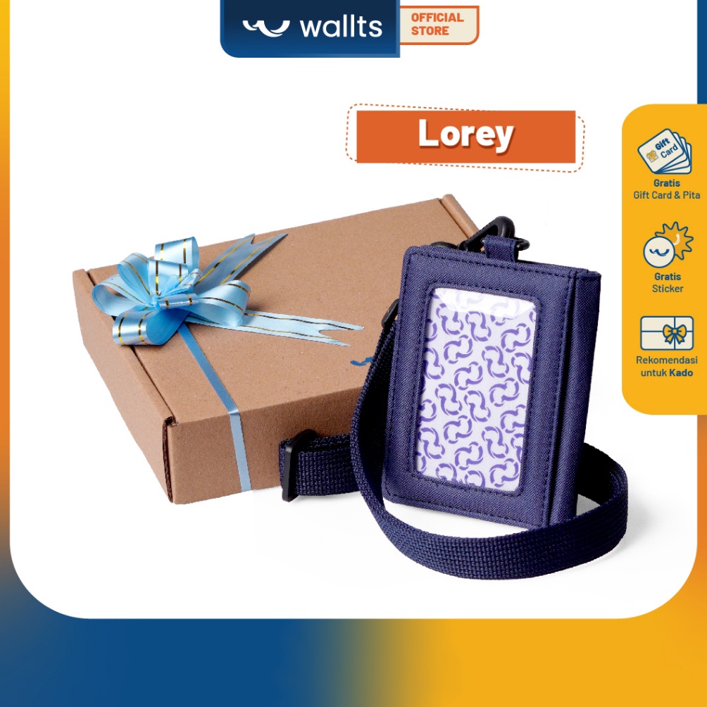 

ART A84Y Wallts Lorey Navy Lanyard Name Tag Id Card Pria Wanita