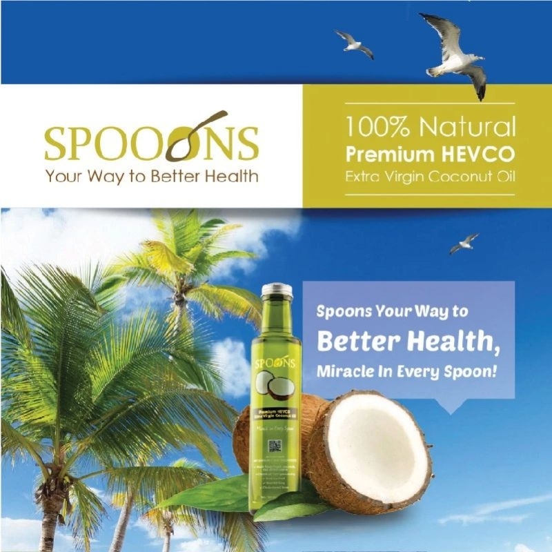 

Spoons Hevco Extra Virgin Coconut Oil 100% Natural Minyak Kelapa Original 250 ML