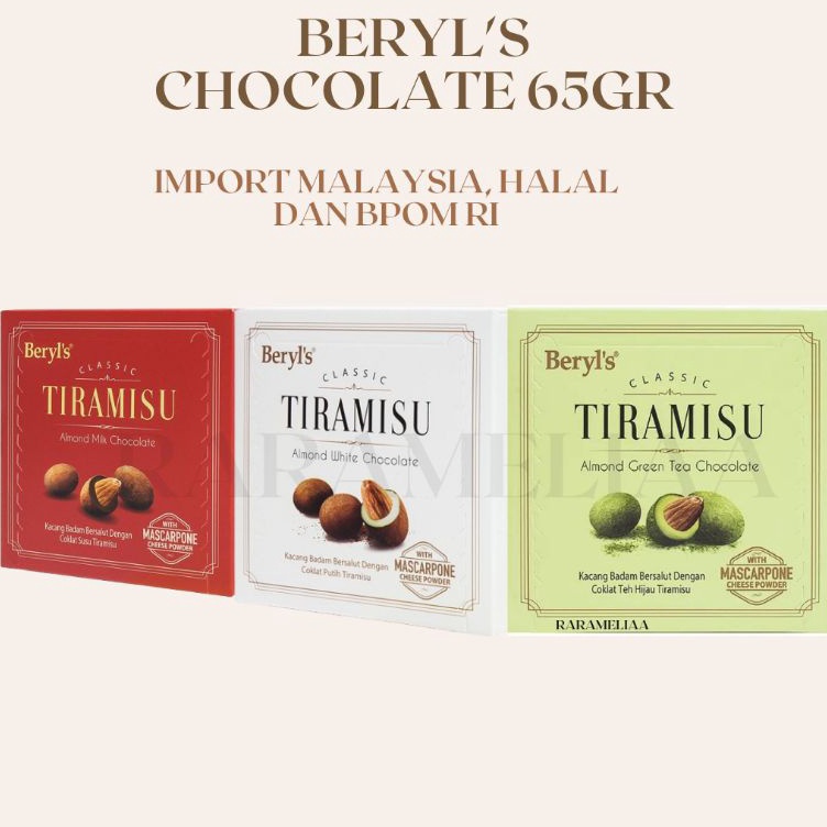 

65gr BERYLS CHOCOLATE TIRAMISU IMPORT OLEH OLEH MALAYSIA KOTAK HALAL HAMPERS LEBARAN coklat cokelat beryls cokelat lebaran