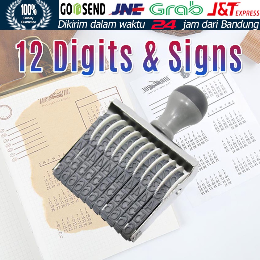 

ART V27Q DIY Stempel Angka Manual 12 Digit 5mm Date Stamp Stempel Tanggal Number Stamp Stempel LUNAS