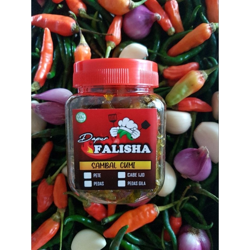 

Sambal Cumi Dapur Falisha kemasan 210gr Enak Pedas Nagih