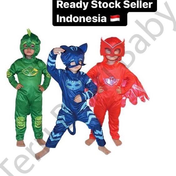 Terlaris Kostum baju gekko  gecko cat pj mask  pjmasks  pjmask anak laki laki kostum pj masks gekko 