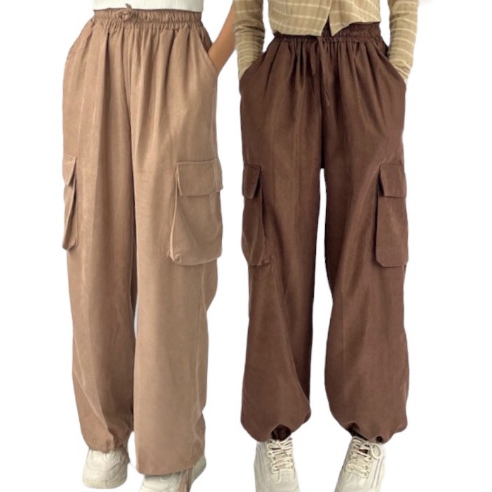 Free Ongkir EVONNE Bawahan Celana Wanita Joger Artha Pants Kulot Celana Polyester Premium Jumbo E267