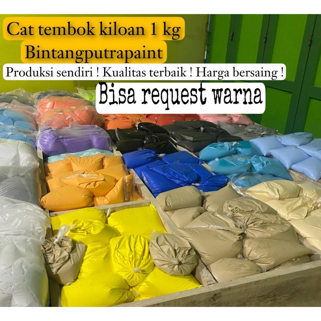Cat tembok kiloan special 1 kg tidak luntur produksi sendiri jadi tau kualitas
