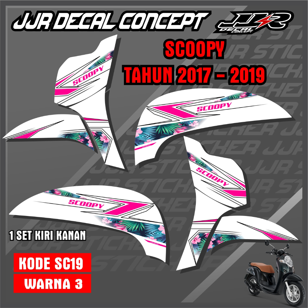 STIKER MOTOR Scoopy New 2017 sampai 2019 KODE SC19 STIKER STRIPING SCOOPY KEREN