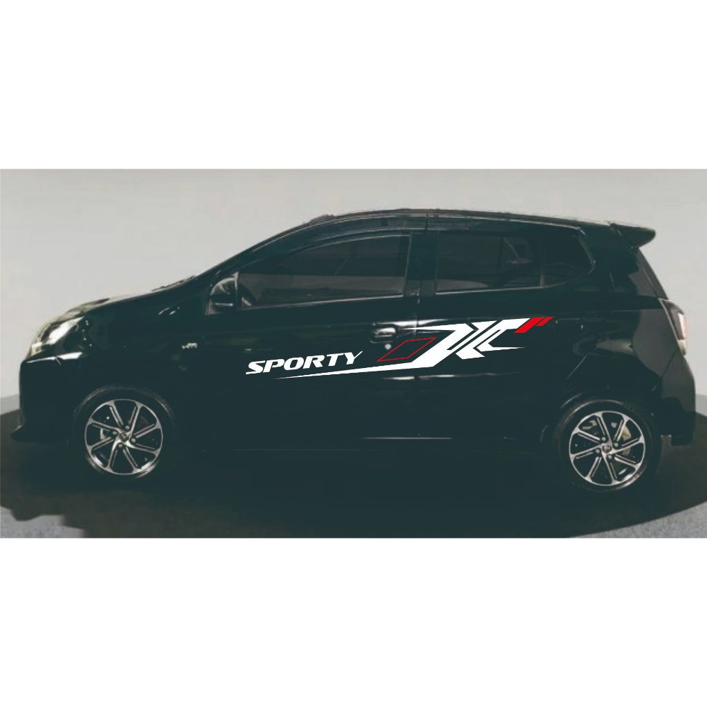 Stiker Cutting Mobil Agya gr Sport Keren Putih Variasi Ayla Brio Lis Simpel Minimalis
