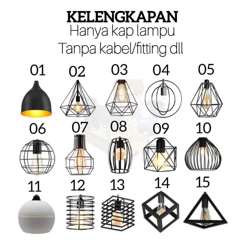 kap lampu gantung kap lampu hias industrial modern minimalis dekorasi rumah cafe dll