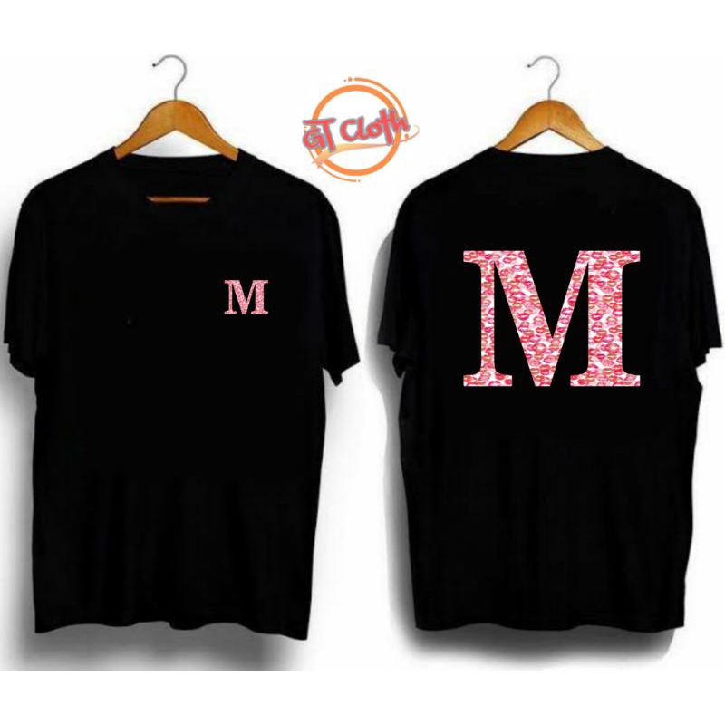 T-SHIRT KAOS DISTRO INISIAL HURUF M/ GAMBAR  KISS