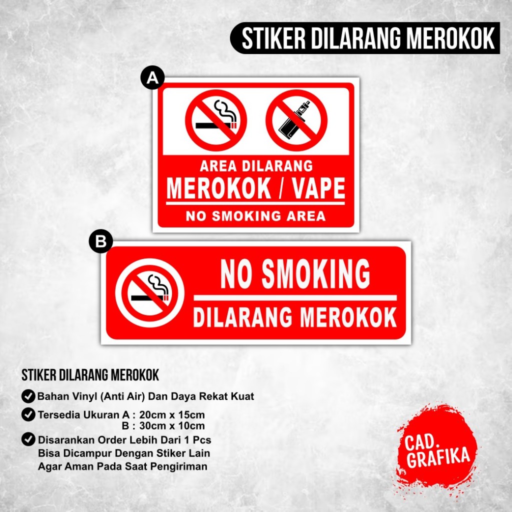 

Sticker Dilarang Merokok / Stiker Dilarang Merokok / Sticker No Smoking