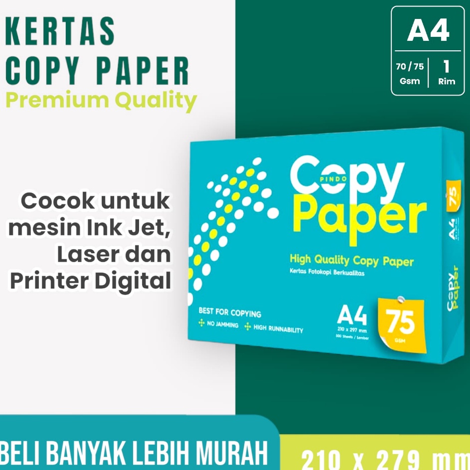 

Dijamin Baru Kertas hvs A4 copy paper copier spedy