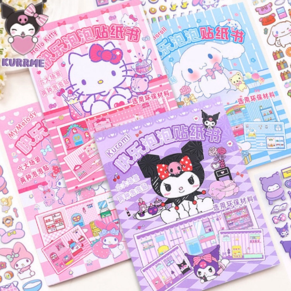 

Ready Terkeren COD Ukuran super besar Tidak perlu memotong Quiet Book Buku Sticker Lucu Jumbo Bubble 3D Sticker Book Aesthetic DIY Buku Edukasi Puzzle Premium Cinnamoroll Kuromi Melody Hello Kitty