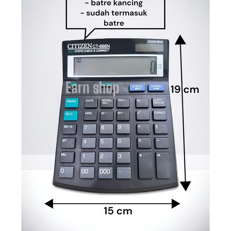 

Harga Terkini Kalkulator Citizen CT666N 12 Digit Calculator Citizen CT 666 N