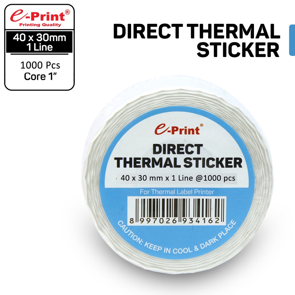 

Serba Untung ePrint Direct Thermal Sticker Label Barcode 4 x 3 mm