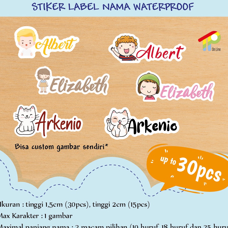 

Promo Hari Ini STIKER LABEL NAMA ANAK WATERPROOF MURAH CUSTOM