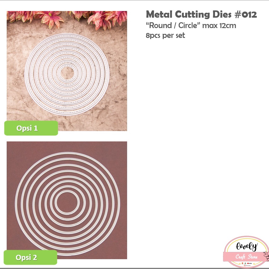 

KODE S7S8 LovelyCraftStore Metal Cutting Dies S12 8pcsset Circle Round Lingkaran untuk Stencil Cards Scrapbook journal etc