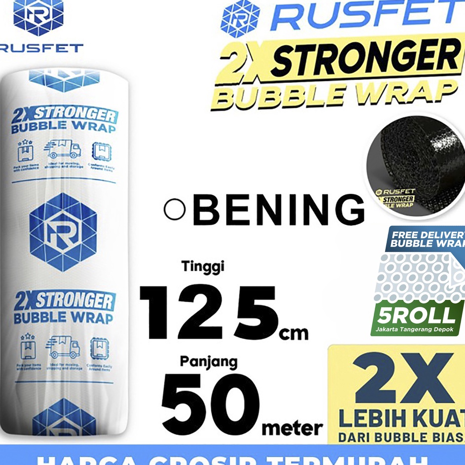 

Diskon Terpopuler Bubble Wrap 125cm x 5meter RUSFET BENING Bubblewrap TERMURAH ROLL