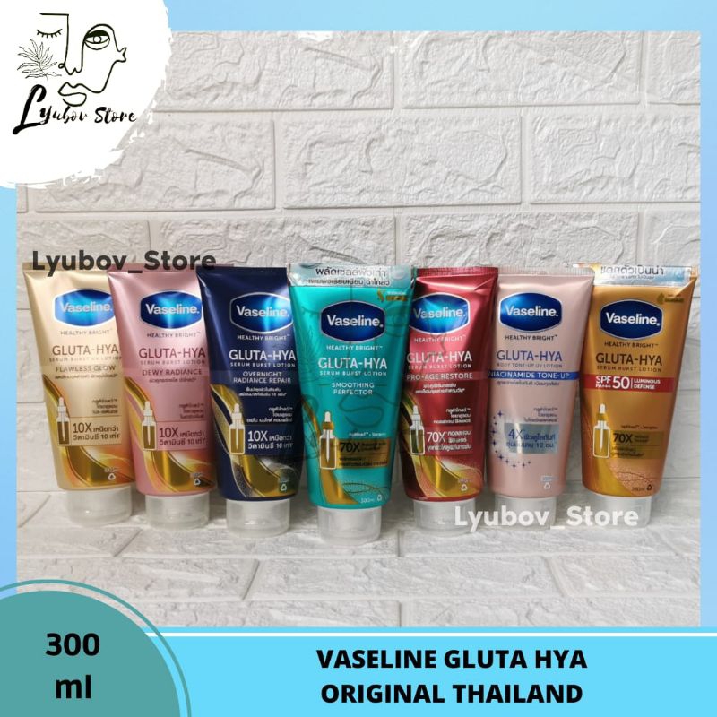 VASELIN GLUTA HYA ORIGINAL THAILAN FLAWLESS GLOW GOLD DAN DEWY RADIANCE PINK DAN OVERNIGHT RADIANCE 