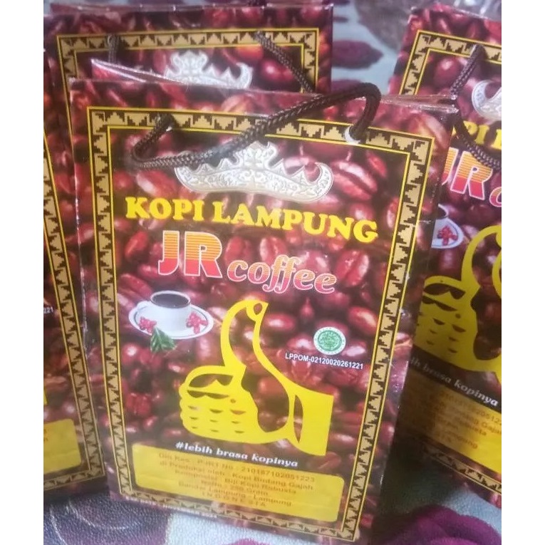 

Kopi Khas Lampung Cap Jempol/J.L Kemasan Paper Bag Kemasan 250gr