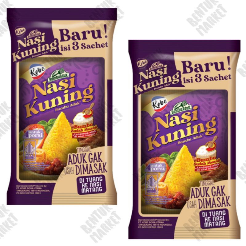 

KOBE Bumbu Aduk Nasi Kuning 3x15gr / Bumbu Instan/ Bumbu Nasi Kuning