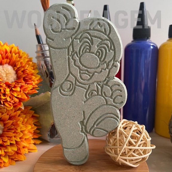 

ART S59H DIY Wood Character Painting Mewarnai Melukis Kayu Karakter Mario UP Woodengem 15 cm